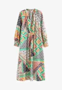 Next V-NECK LONG SLEEVE STANDARD - Freizeitkleid - Orange -Next e76225a5bbbb4dcd93e6334c889a05dd