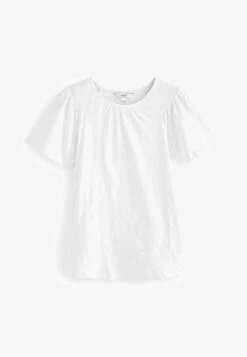 Next SMOCKED SHORT SLEEVES ROUND NECK - T-Shirt Print - White -Next e9fd64702ea1424992a872231347e981