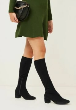 Next FOREVER COMFORT SOCK BLOCK HEEL KNEE HIGH REGULAR/WIDE FIT - Stiefel - Black