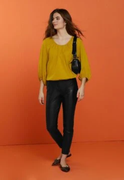 Next LONG SLEEVE SCOOP NECK STANDARD - Bluse - Ochre Yellow