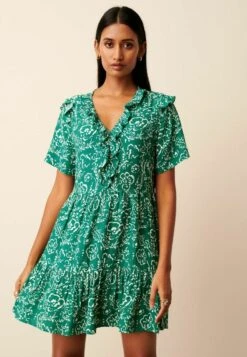 Next RUFFLE DETAIL MINI SMOCK - Freizeitkleid - Green Floral -Next edfc22b1d7894024a389b06045a14da6 1