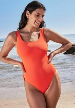 Next ESSENTIAL SCOOP STANDARD - Badeanzug - Yellow Rib -Next f070558a122b4eacb59e455aea7b01c4