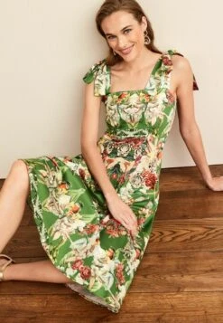 Next TIE SHOULDER STANDARD - Freizeitkleid - Green Floral -Next f69e674e6014431aa313339196582502 1