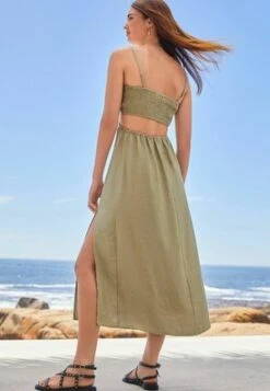 Next ONE SHOULDER STANDARD - Jerseykleid - Khaki Green -Next f6df14b51e1240569b2354e953c358d6