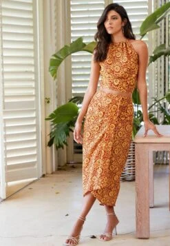 Next EMBELISHED SPARKLE SARONG STANDARD - A-Linien-Rock - Rust Print