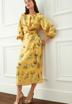 Next KNOT FRONT LONG SLEEVE STANDARD - Bluse - Yellow Floral -Next f77d6eea747d4bbb835076a230f01b4a 1