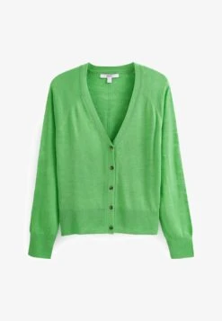 Next BUTTON UP STANDARD - Strickjacke - Bright Green -Next f89746bdc0e340a79a76e2cc10dc89ce