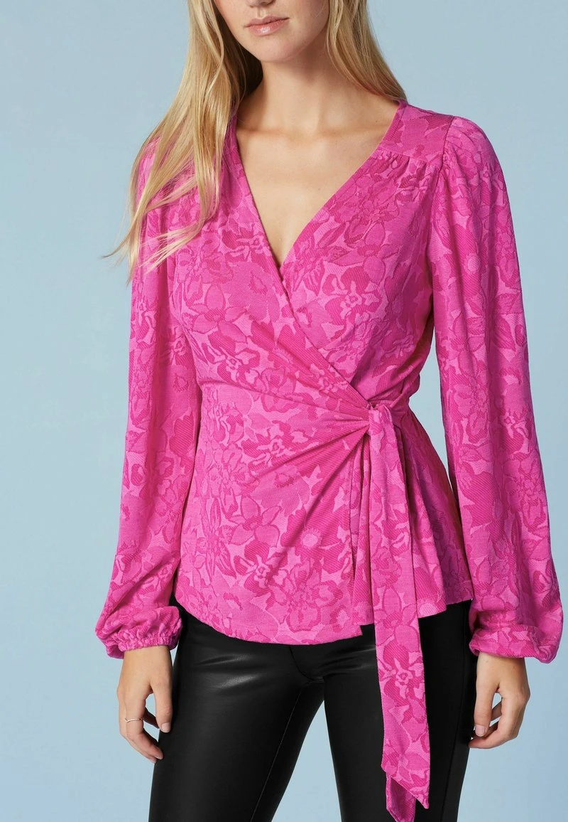 Next LONG SLEEVE TIE WRAP JACQUARD STANDARD - Bluse - Pink 4 Next LONG SLEEVE TIE WRAP JACQUARD STANDARD - Bluse - Pink – Bild 4