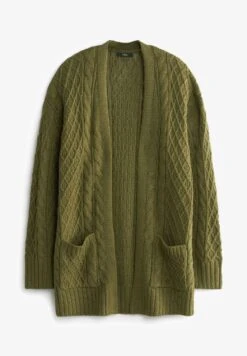 Next CABLE - Strickjacke - Khaki Green -Next fa337b0dafe34e21a2b15e5efd28a2ce