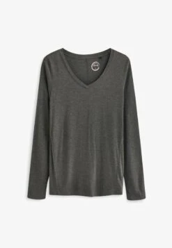 Next SLOUCH V NECK LONG SLEEVE - Langarmshirt - Charcoal Grey -Next fb20d0d714964e34b1c30f8a0db224d3