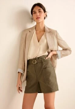 Next BELTED STANDARD - Shorts - Khaki Green