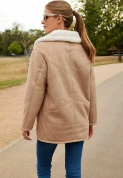 Next ROCHELLE SHEARLING LINED - Kurzmantel - Tan Brown -Next fc2cb466a6c14480af2a274cf6b754ad