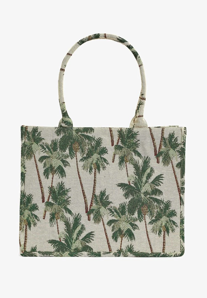 Next JACQUARD STANDARD - Shopping Bag - Neutral Palm Print 1 Next JACQUARD STANDARD - Shopping Bag - Neutral Palm Print
