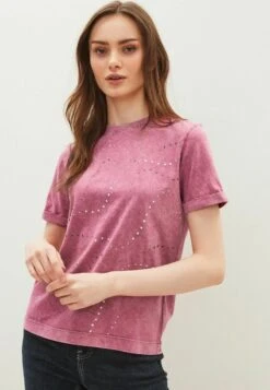 Next SHORT SLEEVE CREW NECK - T-Shirt Print - Berry Red Stud